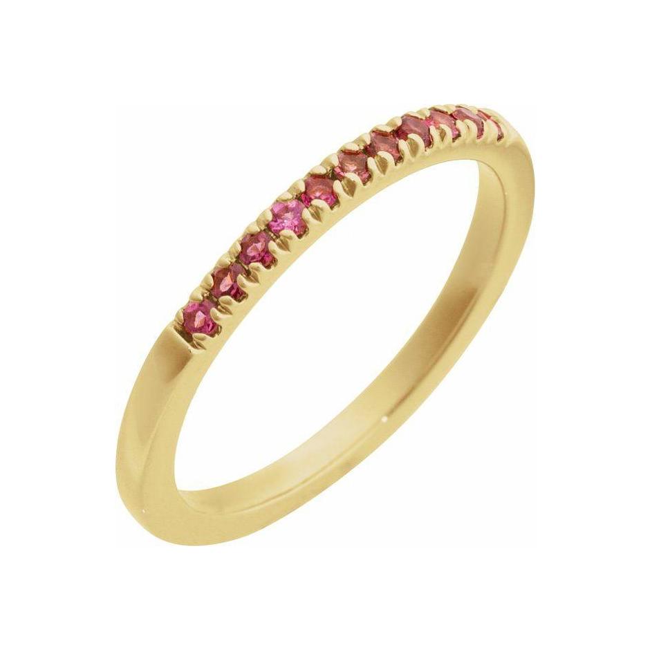 Tourmaline-Birthstone Stackable Band-14K yellow gold