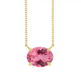 East West Oval 14K yellow gold Necklace in Tourmaline variant--14K-yellow-gold variant--Tourmaline