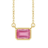 East West Emerald-Cut 14K yellow gold Necklace in Tourmaline variant--14K-yellow-gold variant--Tourmaline