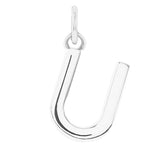 Modern initial charm letter U in 14K white gold variant--U variant--Sterling-silver variant--14K-white-gold