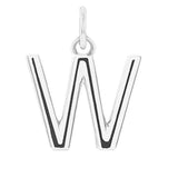 Modern initial charm letter W in 14K white gold variant--W variant--Sterling-silver variant--14K-white-gold