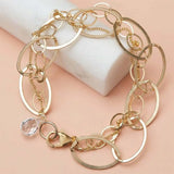 Natural white topaz woven chain bracelet in golf-fill variant--Gold-fill variant--Sterling-silver variant--Oxidized-sterling-silver variant--White-Topaz