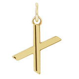Modern initial charm letter X in 14K yellow gold variant--X variant--14K-yellow-gold