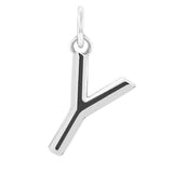 Modern initial charm letter Y in 14K white gold variant--Y variant--Sterling-silver variant--14K-white-gold