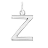 Modern initial charm letter Z in 14K white gold variant--Z variant--Sterling-silver variant--14K-white-gold