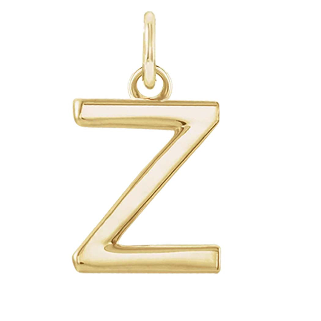 Modern initial charm letter Z in 14K yellow gold variant--Z variant--14K-yellow-gold