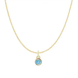 Zircon birthstone necklace , handmade charm with a symbolic zircon birthstone for December variant--14K-yellow-gold