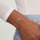 Minimalist bezel-set birthstone bracelet for stacking