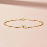 Minimalist bezel-set zircon bracelet for stacking variant--14K-yellow-gold variant--Zircon