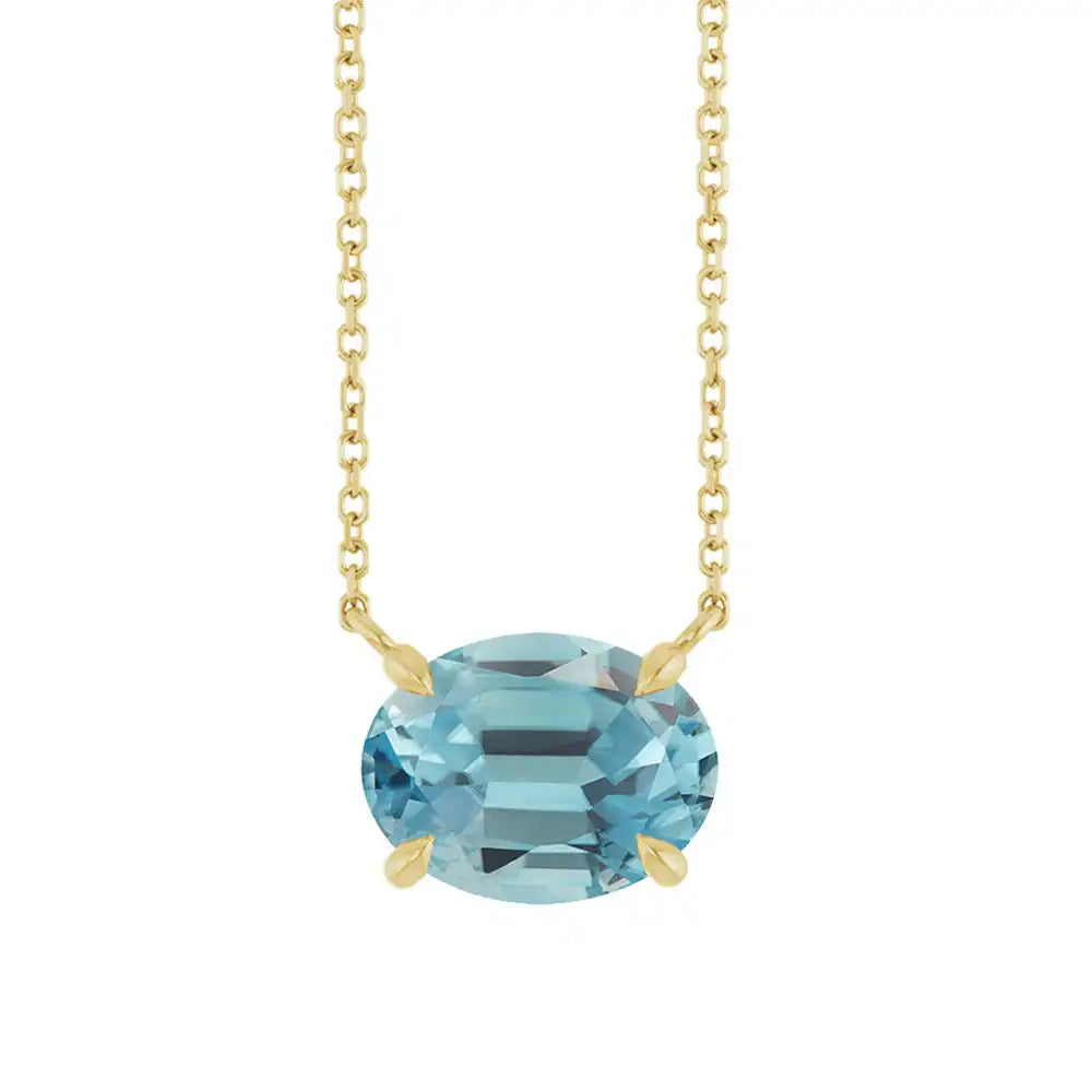 Sparkling zircon December birthstone necklace variant--14K-yellow-gold variant--Zircon