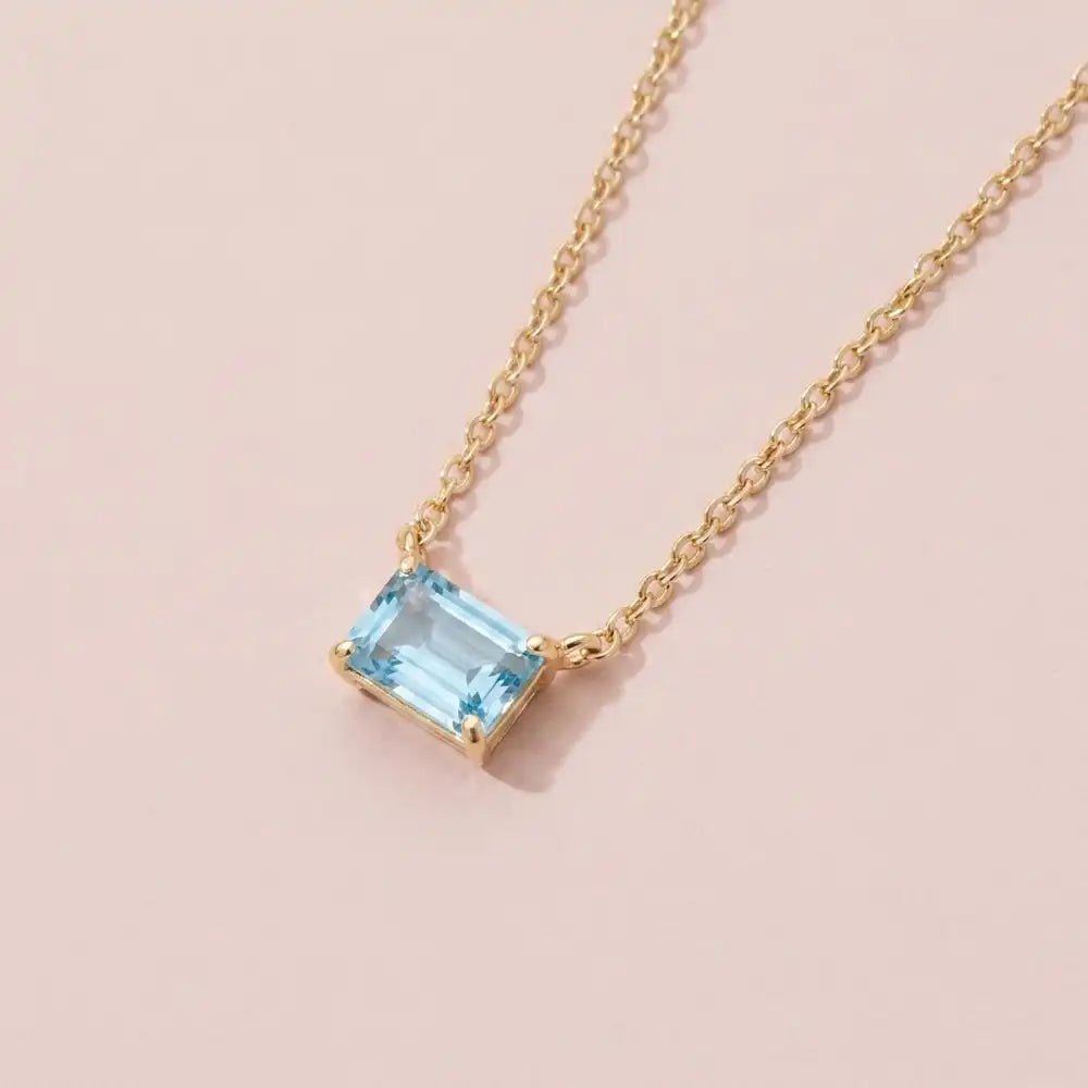 zircon emerald-cut necklace in 14K yellow gold variant-14K-yellow-gold variant-14K-white-gold variant-14K-rose-gold variant-Sterling-silver