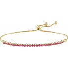 Adjustable ruby tennis bracelet 14K gold