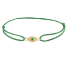 Adjustable silk evil eye bracelet with slip-knot closure