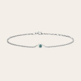 Minimalist bezel-set alexandrite bracelet bracelet for stacking variant--Sterling-silver variant--Alexandrite