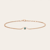 Bezel-set alexandrite bracelet in 14K rose gold, close-up of setting rose gold variant--14K-rose-gold variant--Alexandrite