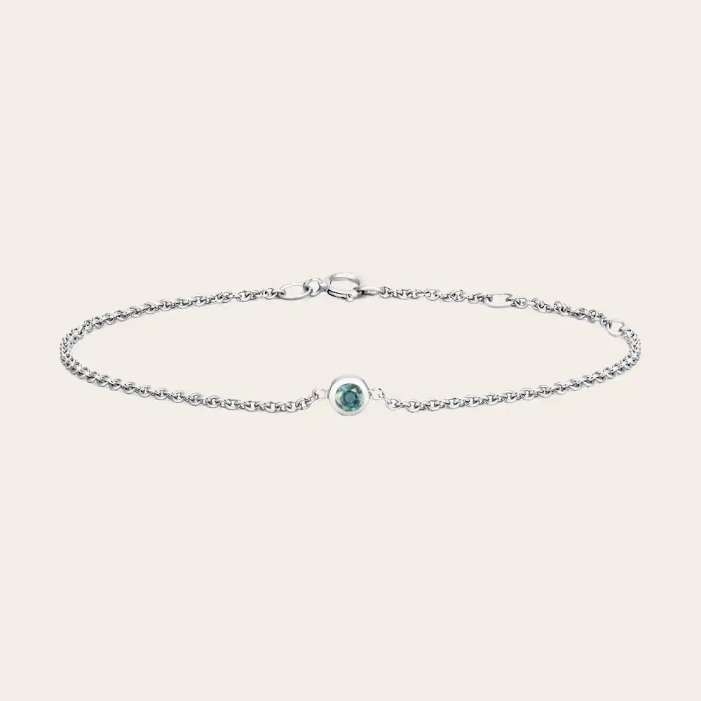 bezel set alexandrite bracelet in 14k gold white gold variant--14K-white-gold variant--Alexandrite