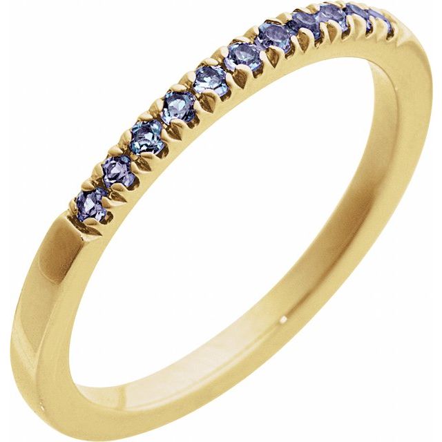 Natural alexandrite birthstone ring in 14K yellow gold