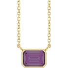 East West alexandrite necklace in 14K yellow gold