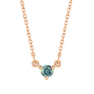 Tiny alexandrite necklace in 14K rose gold, delicate and dainty for everyday wear.