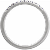 Natural alexandrite band in white gold with side view variant--14K-white-gold