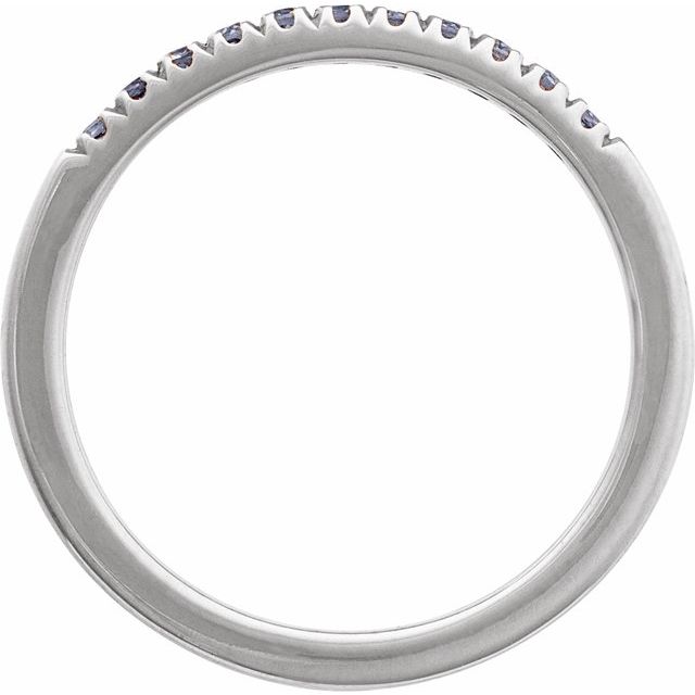 Natural alexandrite band in white gold with side view variant--14K-white-gold