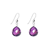 Amethyst drop earrings in solid 14K white gold variant--14K-white-gold variant--amethyst