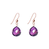Rose Gold-fill Amethyst drop earrings handmade by Erin Gallagher variant--Rose-Gold-fill