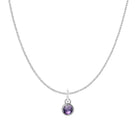 Amethyst birthstone necklace , featuring a 3mm natural gemstone on a delicate chain
