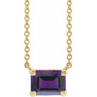 emerald-cut amethyst necklace in 14K yellow gold