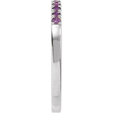 Side view elegant amethyst ring in 14K white gold for February variant--14K-white-gold