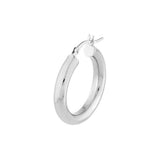 4mm gold tube hoop earrings 25mm in 14K white gold, angle view variant--14K-white-gold variant--25mm