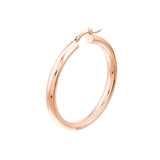 4mm gold tube hoop earrings 40mm in 14K rose gold, angle view variant--14K-rose-gold variant--40mm