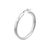 4mm gold tube hoop earrings 40mm in 14K white gold, angle view variant--14K-white-gold variant--40mm
