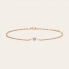 14K rose gold march birthstone aquamarine bracelet