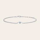 aquamarine bezel set bracelet in 14K yellow gold