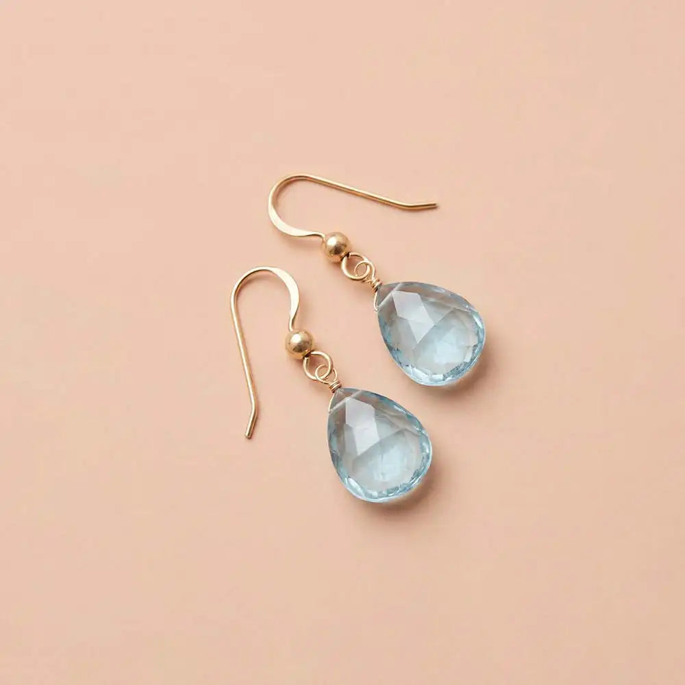 Elegant aquamarine dangle earrings hand-crafted