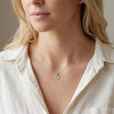 Gemstone necklace on model variant--Sterling-silver