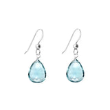 White gold aquamarine earrings with a light blue faceted stone variant--14K-white-gold variant--aquamarine