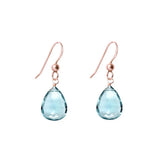 Rose Gold-fill Aquamarine dangle earrings handmade by Erin Gallagher. variant--Rose-Gold-fill