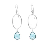 Silverhoop earrings with Aquamarine Gemstones variant--Aquamarine variant--Sterling-silver