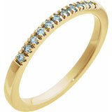 Aquamarine stacking ring in 14K yellow gold