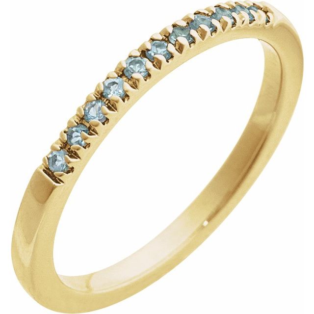 Aquamarine stacking ring in 14K yellow gold