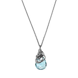 Rose gold-fill Aquamarine pendant necklace by Erin Gallagher variant--Oxidized-sterling-silver