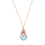 Oxidized sterling silver Aquamarine pendant necklace by Erin Gallagher Gold-fill variant--Rose-Gold-fill