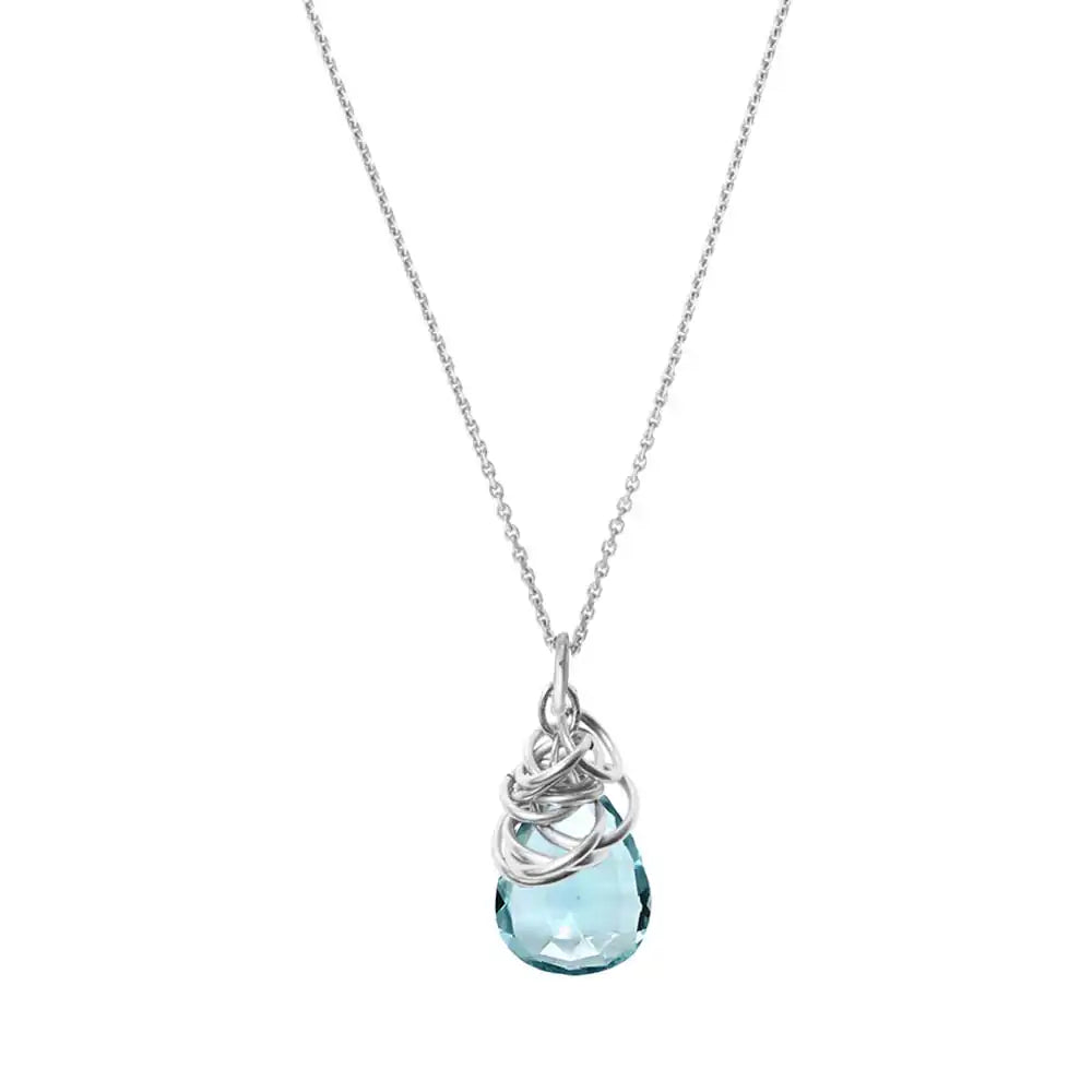 Sterling silver Aquamarine pendant necklace by Erin Gallagher variant--Aquamarine variant--Sterling-silver