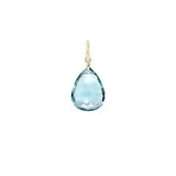 Teardrop-shaped aquamarine gemstone in 6mm, wire-wrapped in sterling silver for minimalist styling. variant--Aquamarine variant--Gold-fill variant--Large
