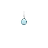 12mm aquamarine drop charm designed in sterling silver, perfect for custom jewelry creation. variant--Aquamarine variant--Sterling-silver variant--Small