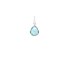 12mm aquamarine drop charm designed in sterling silver, perfect for custom jewelry creation. variant--Sterling silver variant--Large