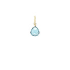 Dainty 12mm briolette charm made from natural aquamarine, set in gold-fill for layering. variant--Gold-fill variant--Large