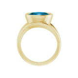 Recycled 10K gold London Blue Topaz statement ring